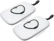 WOONEKY 2pcs Portable Wipes Holder with Heart Shaped Lid Lightweight Tissue Box Cover for Strollers Dining Tables for Wipes and Facial Tissues