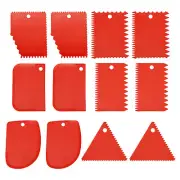 12 Pcs Plastic Clay Scraper, 2 Set Pottery Tools Soft Scraper, Red