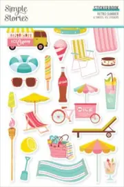 Simple Stories Sticker Book 12/Sheets-Retro Summer, 451/Pkg