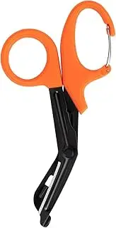 Emapoy Medical Scissors With Carabiner, 7" Bandage Scissors Trauma Shears, Fluoride Coated Non-Stick Blades Stainless Steel Shears For Doctor, Nurses, Nursing Students (Orange)