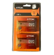 4 Pack TDK DVC 60 Mini DV Digital Video Cassette Tapes Superior Grade NEW SEALED