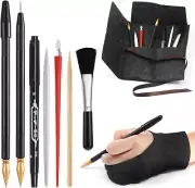 9 Pcs Scratch Art Tools Set, Scratching Drawing Tools : Artist Glove, Tools Bag,