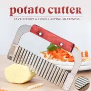 Potato Crinkle Cutter Dough Wavy Slicer Steel Kitchen Vegetable Chip Blade Knife, Waffle Fly Chopper Knife for Baby Food veggie Salad Carrots French Fries