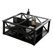 Beata Cross Hampton Style Coffee Table in Black