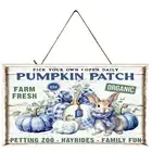 Blue and White Pumpkin Patch Handmade Sign Farmhouse Decor Door Hanger Sign