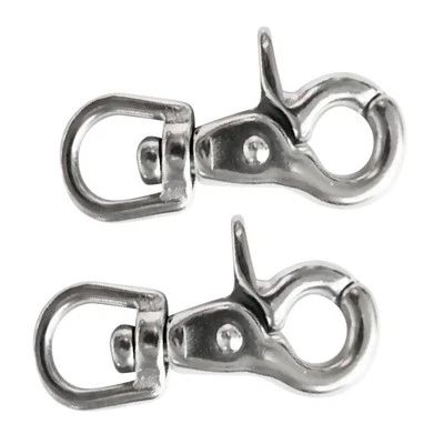 2 Piece Stainless Steel Swivel Lobster Clasp Clip Snap Hook Bag Pet