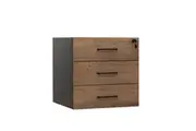 GP Office Fixed Desk Pedestal with 3 Drawers - Regal Walnut