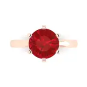 3 ct Round Cut Tourmaline 14K Rose Gold Solitaire Wedding Promise Bridal Ring