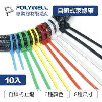 在飛比找樂天市場購物網優惠-POLYWELL 自鎖式尼龍束線帶 10~50公分 10入 