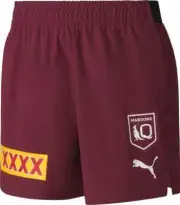 QLD Maroons State of Origin 2025 NRL Mens Maroon Training Shorts