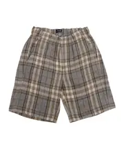 Il Gufo Check-Pattern Elasticated Waist Shorts 8Y,6Y Gray