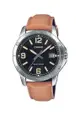 Casio Men's Analog Watch MTP-V004L-1B2 Brown Leather Band Watch for Men