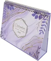 FOMIYES 2025 Yearly Desk Calendar Monthly Planner English Desktop Calendar Management Planner