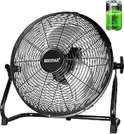BEESTAR Rechargeable Floor Fan, 12-Speed Battery Operated, 15600mAh, 48-Hour Runtime, 360° Tilt, Metal Blade (16 INCH)