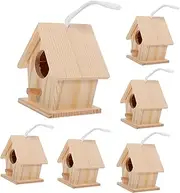 Mipcase 5pcs Wooden Bird Nest Ornament Decorative Bird Nest Pendant for Garden Outdoor Courtyard Home Party Decoration for Festivals Easter Events Random Color