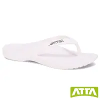 在飛比找momo購物網優惠-【ATTA】扁平足推薦★足弓支撐簡約夾腳拖鞋(白色)