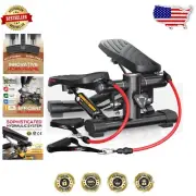 Compact Mini Stepper with Adjustable Stride - 350LB Capacity Resistance Bands