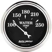 Autometer Old Tyme Black Water Temperature Gauge Electric - 100 - 250 F, 2 1/16 Inch, Short Sweep, AU1737