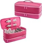 [Adworte] Travel Carrying Case for Hair Dryer for Shark FlexStyle Speedstyle for Dyson Airwrap Hair Dryer Bag Double-Layer Beauty Styler Organizer Hair Tool Storage Bag Hairdryer Accessories Black Case,