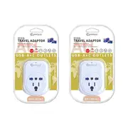 2x Sansai Worldwide Travel Power Adaptor USB-C+A UK/USA/Europe to AU/NZ Plug