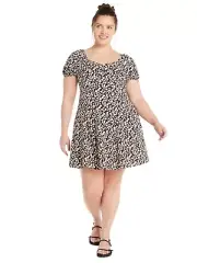 No Boundaries Juniors Plus Woven Dress, Size 3X Black Soot Combo --X2--