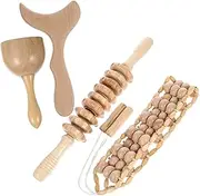 1 Set Gua Sha Massage Set Trigger Point Roller Lymphatic Massager Facial Spatula Body Roller for Muscle Face Massage Tools Household Squeegees Maderoterapia Kit Face Tools Wooden