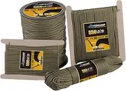 FISHLUND Paracord 550 lb 4mm, 7 Strand Type III Paracord Rope 50', 100', 250', 1000', High Strength Nylon Parachute Cord for Camping (Army Green, 50FT/15M)