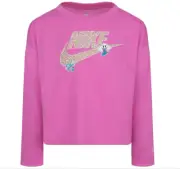 Nike Girls Notebook Logo Knit Top Playful Pink Size 4