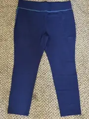 LOGO Layers Lori Goldstein Leggings Petite L Blue Pull On A394546 Women NEW