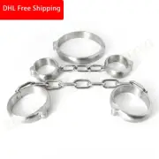Handcuffs Stainless Steel Lockable Wrist Ankle Binding Restraints Couples Games