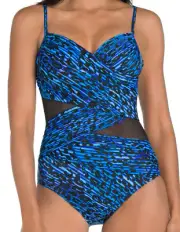 MIRACLESUIT MYSTIFY BLUE ANIMAL MIRACLE SWIM SUIT U/W BATHING SWIMMING COSTUME