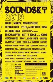 Soundset 2018 Music Festival Tyler Lineup Announcement Promo Poster 17x11