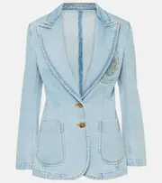 [Etro] Etro Embroidered denim blazer AU 6 blue