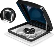 SAN HIMA RV Roof Vent with LED Lights- 2 Speed Intake & 3 Speed Exhaust with Black Lid Insert Net Ultra Quiet 12V Air Ventilation Fan for RV Caravan Camper, 280mm x 280mm
