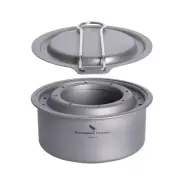 Camping Titanium Spirit Alcohol Stove with Pot Stand Backpacking Wood Outdoor