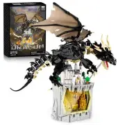 Dragon & Treasure Building Blocks Set - 2328 PCS Black Dragon and Medieval Ca...