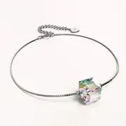 Solid 925 Sterling Silver Cubic Single Stone White Gold Filled Bracelet Embellished with Crystals from SWAROVSKI®