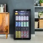 Devanti 98L Bar Fridge Glass Door Mini Freezer Fridges Countertop Beverage Comme