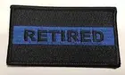 Thin Blue Line Retired Police Patch, Subdued Black, Law Enforcement, TBL