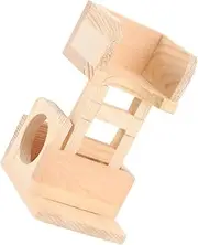 Wooden Shack for Hamsters Sturdy Indoor Bunny House Climbing Ladder Rabbit Toys