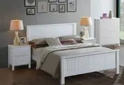 Empress Queen 3 Piece (Bedside) Hardwood / Custom-wood Bedroom Suite - White