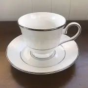 Lenox Opal Innocence Footed Tea/Coffee Cup and Saucer New
