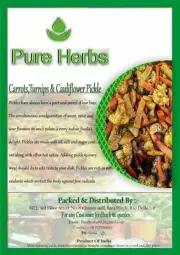 Pure Herbs Carrots Turnips & Cauliflower Pickle For Indian Taste Sh543