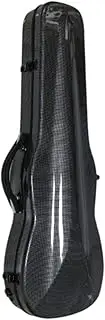 CoudarTitie Carbon Fiber Violin Case, Violin Backpack with Back Straps, Heavy Duty Violin Hard Case, Hard Shell for Outdoor Travel, Black Grid