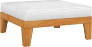 Sectional Footrest with Cream White Cushion Solid Acacia Wood, Sectional Sofa Units