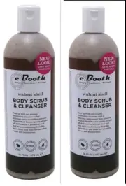 C.Booth Walnut Shell Body Scrub & Cleanser 16 oz Lot x 2