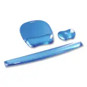 Fellowes 91141 Gel Crystals 7.87" x 9.18" Mouse Pad w/ Wrist Rest - Blue New
