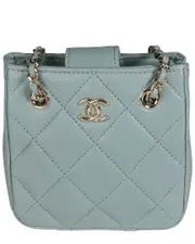 Chanel Green Quilted Lambskin Tiny Shopping Bag (Authentic Pre-Loved)