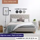 *NEW* SUTTON Fabric Bed Frame Queen King Double Single Charcoal Grey Beige