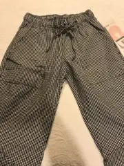 Chef Works black/white check pants. Size XS. Drawstring waist. New